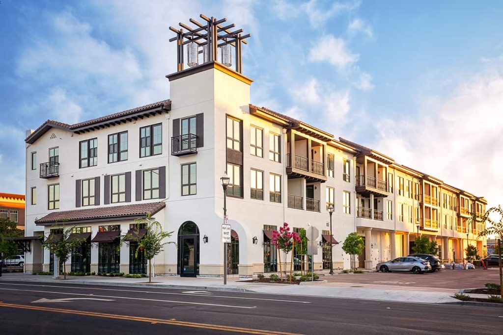 Legacy at Livermore apartments exterior street view in Livermore, CA.