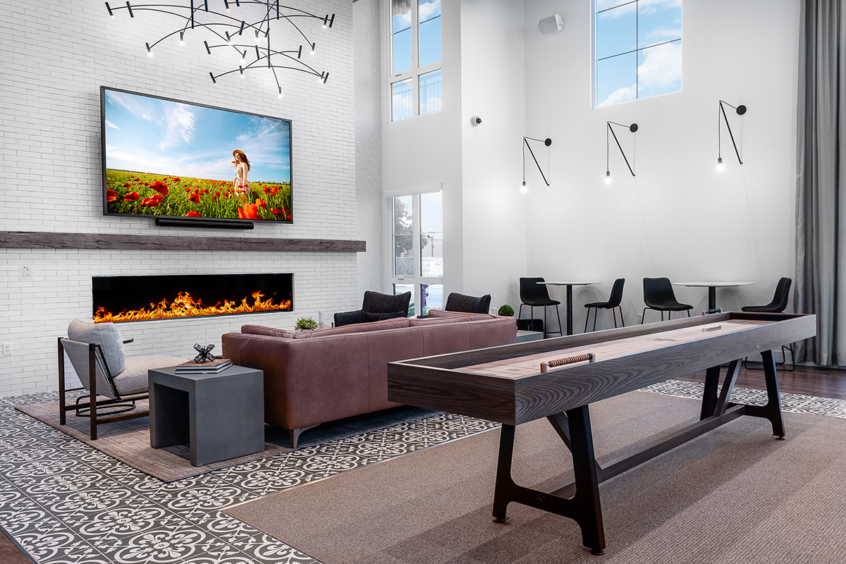 Community game room at Legacy luxury apartments in Livermore CA.