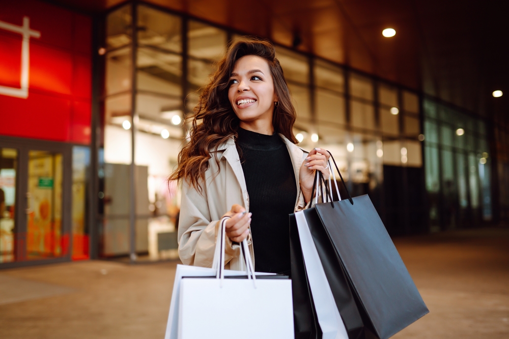 woman with shopping bags